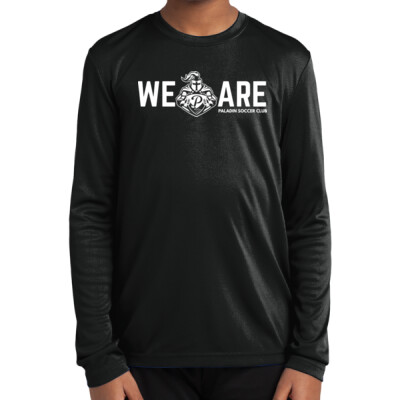 Youth Soccer Long Sleeve Drifit Shirt - "We Are" in White Thumbnail