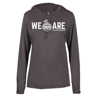 Ladies Soccer Competitor Hooded Pullover - "We Are" in White Thumbnail