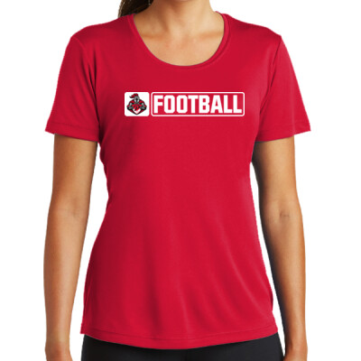 Ladies Drifit Performance Tee - Horiz Football Thumbnail