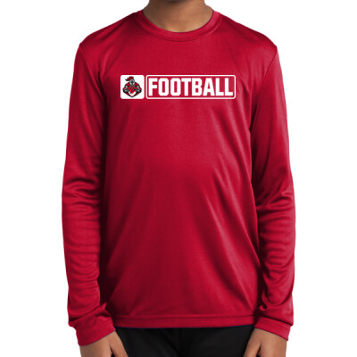 Youth Long Sleeve Drifit Performance Tee - Horiz Football Thumbnail