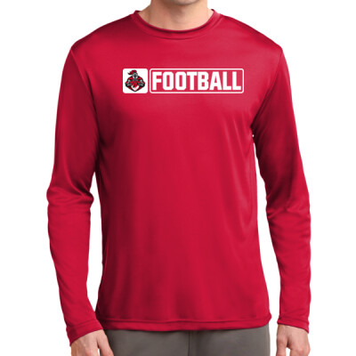 Adult Unisex Long Sleeve Drifit Performance Tee - Horiz Football Thumbnail